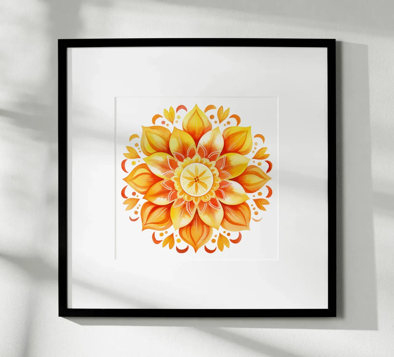 Mandala del sole poster con telaio in alluminio da Spiritual Touch