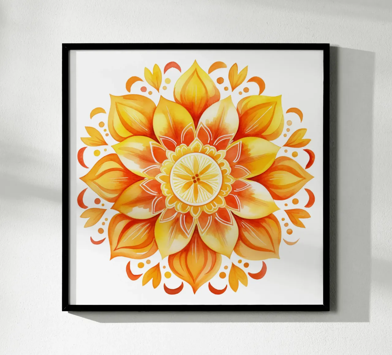 Mandala del sole poster con telaio in alluminio da Spiritual Touch