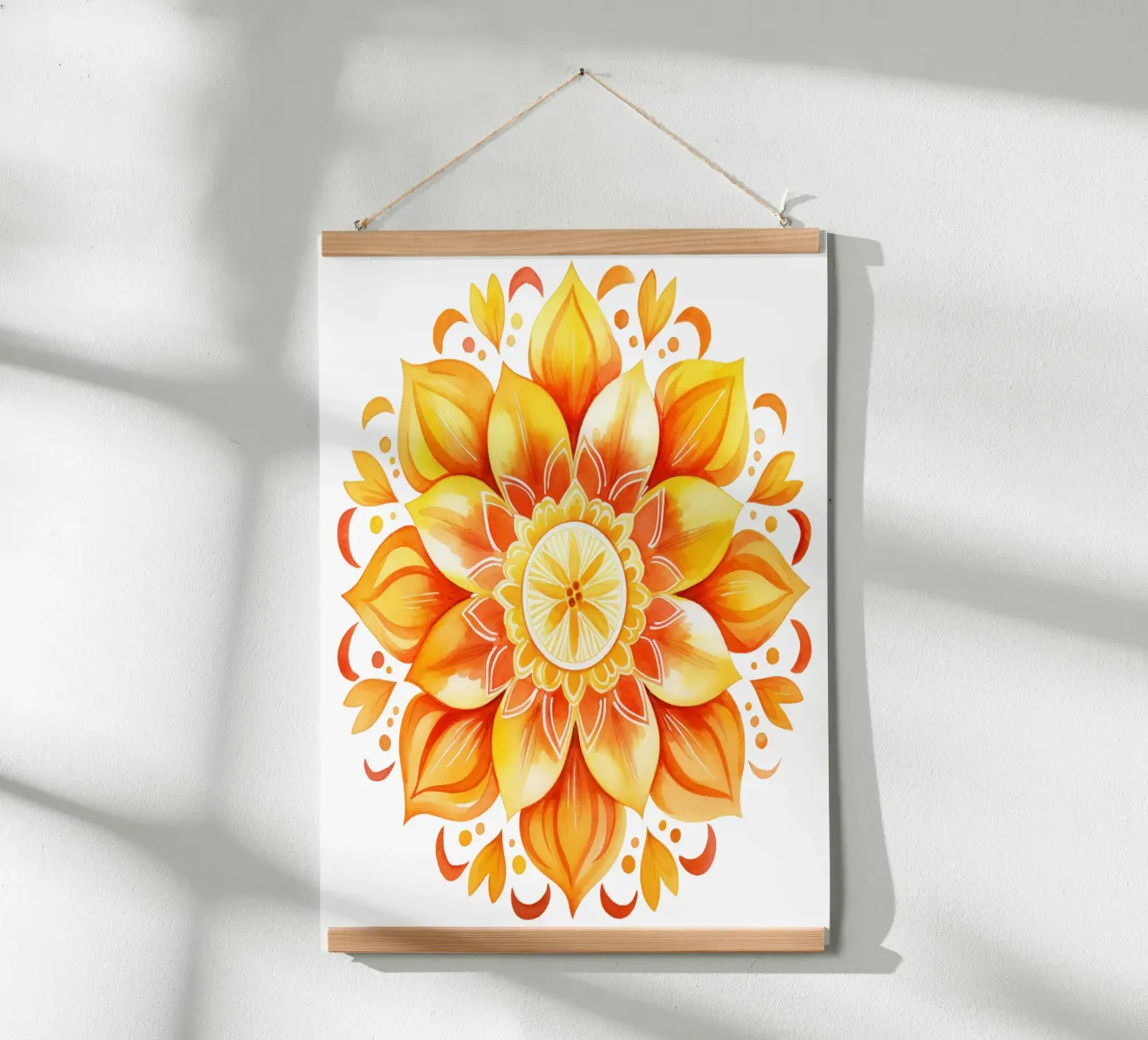 Mandala del sole poster con telaio in alluminio da Spiritual Touch