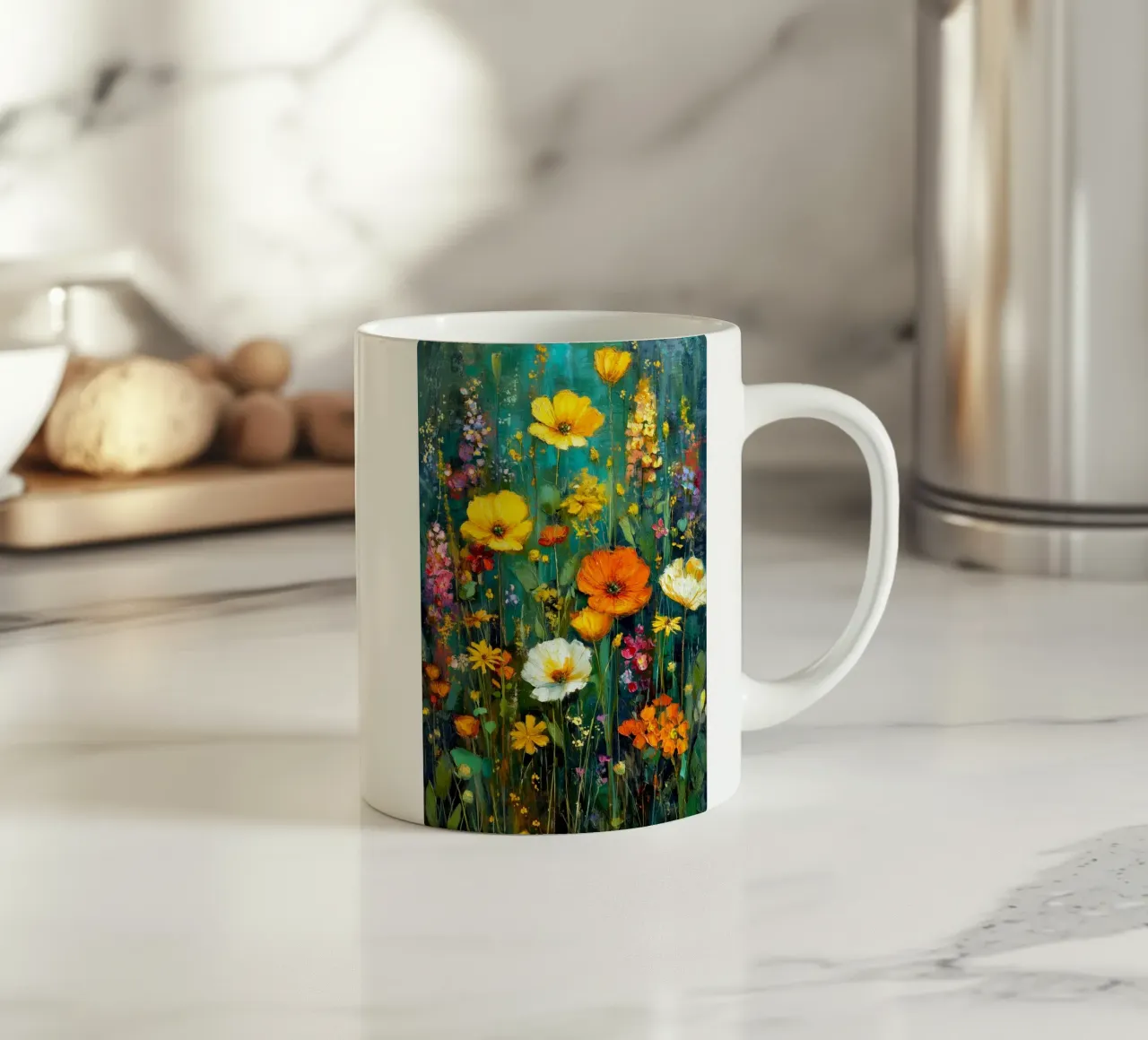 Pieno di fiori tazza in ceramica da Justyna Jaszke JBJart