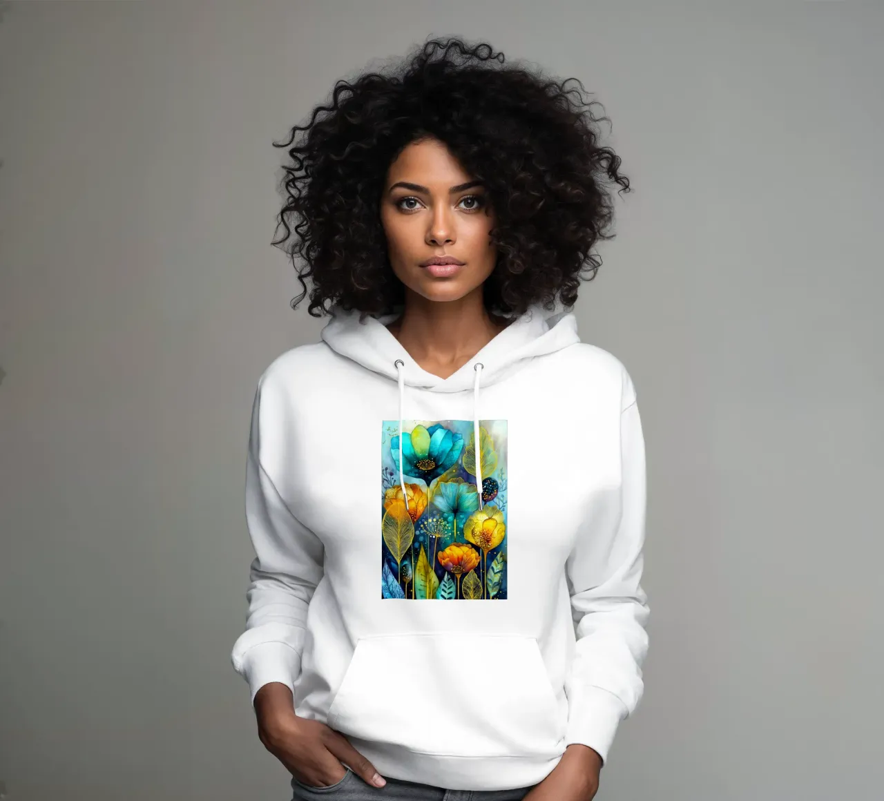 Fiori magici felpa con cappuccio da Justyna Jaszke JBJart