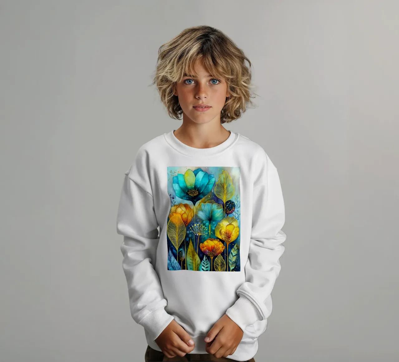 Fiori magici felpa bambino da Justyna Jaszke JBJart