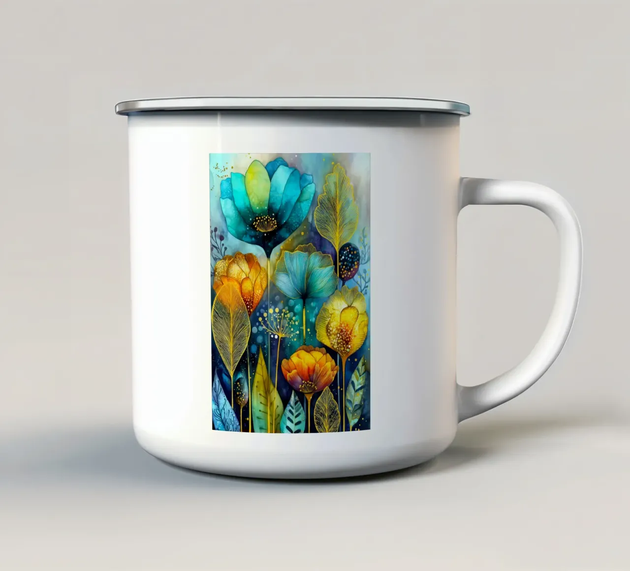 Fiori magici tazza in smalto da Justyna Jaszke JBJart
