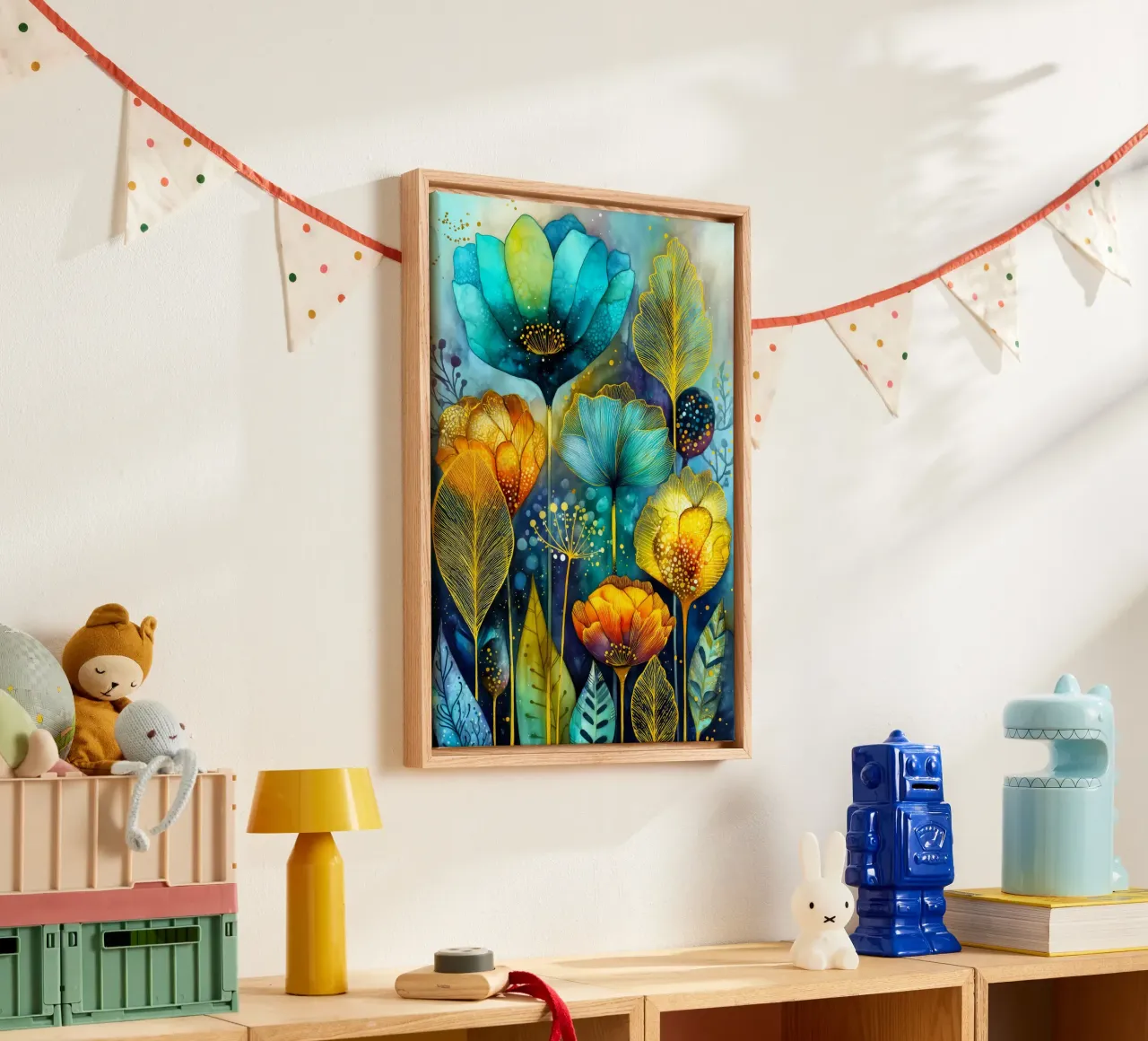 Fiori magici tela con Cornice a cassetta da Justyna Jaszke JBJart