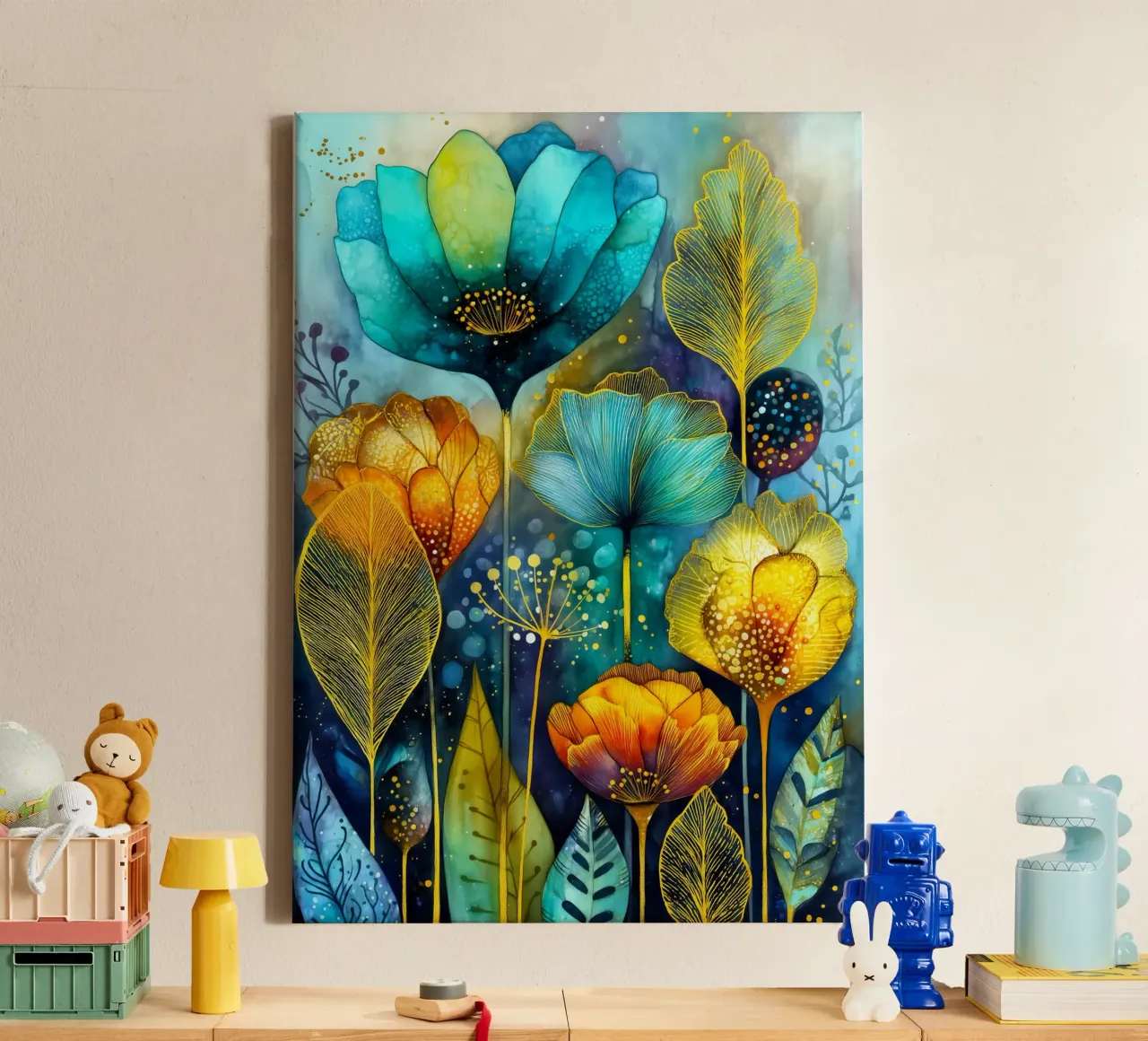 Fiori magici tela con Cornice a cassetta da Justyna Jaszke JBJart