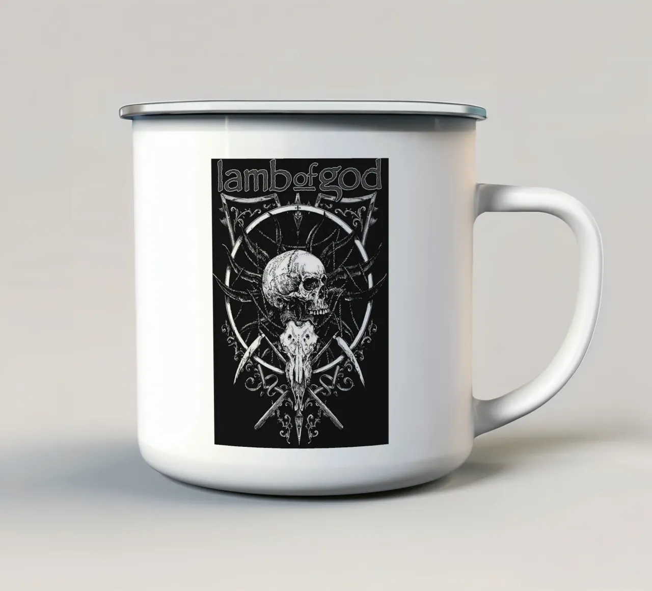 Art du groupe Lamb of God mug en émail de vanhesling