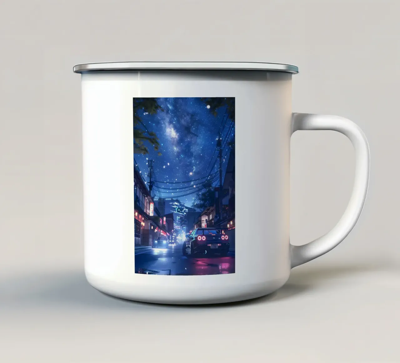 stelle del cielo notturno tazza in smalto da Lesley Sturgess