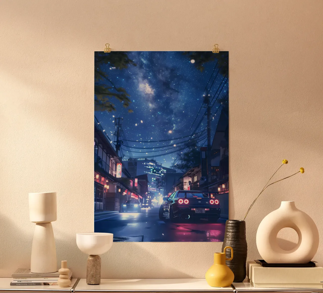 stelle del cielo notturno poster con telaio in alluminio da Lesley Sturgess