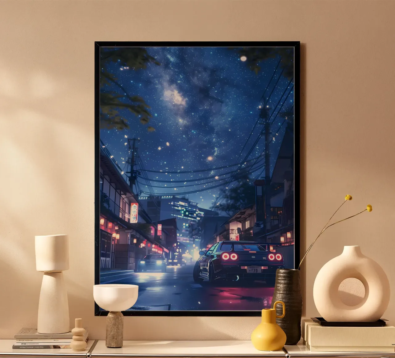 stelle del cielo notturno poster con telaio in alluminio da Lesley Sturgess