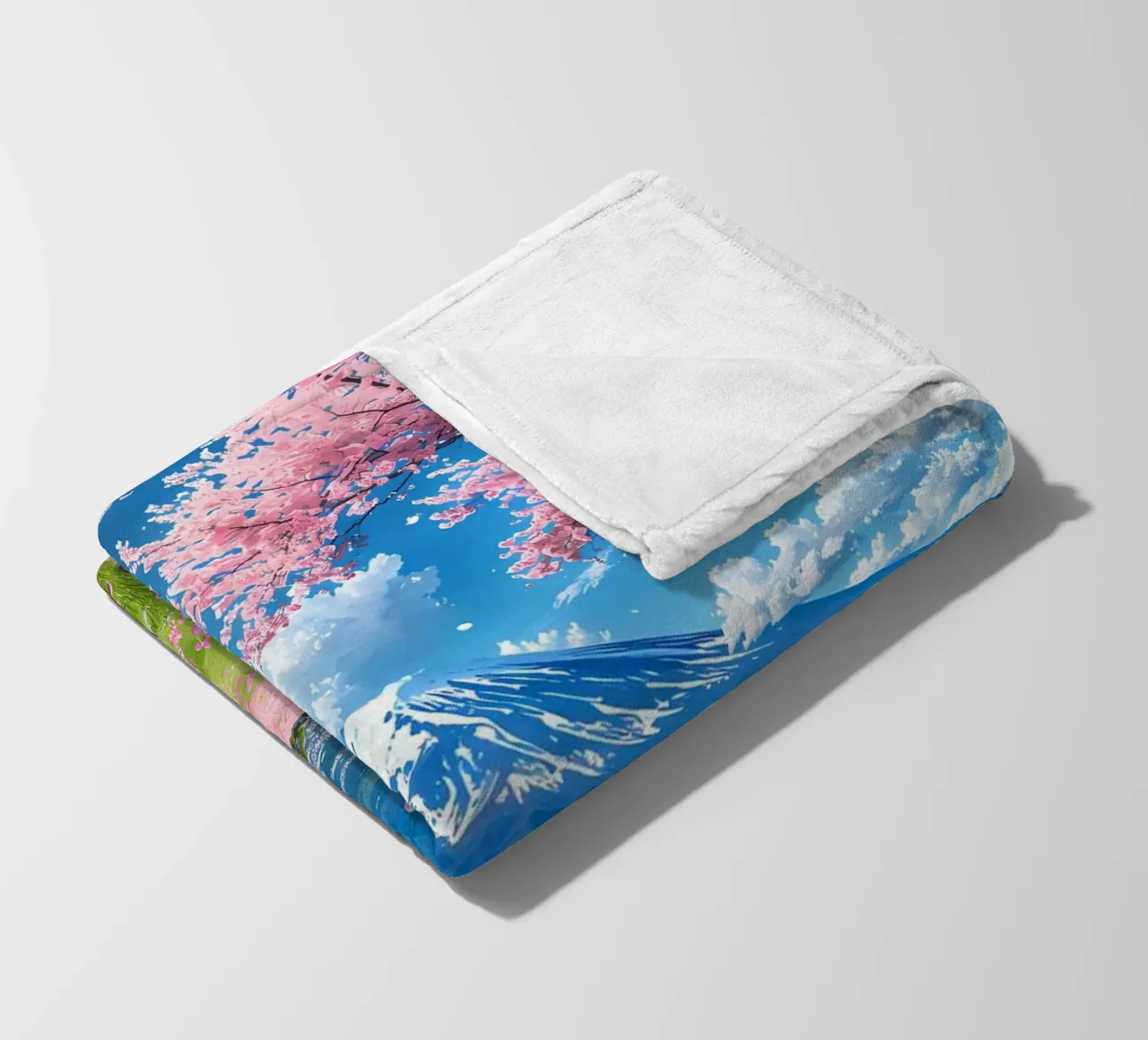 montagna dei ciliegi in fiore coperta in pile da Lesley Sturgess
