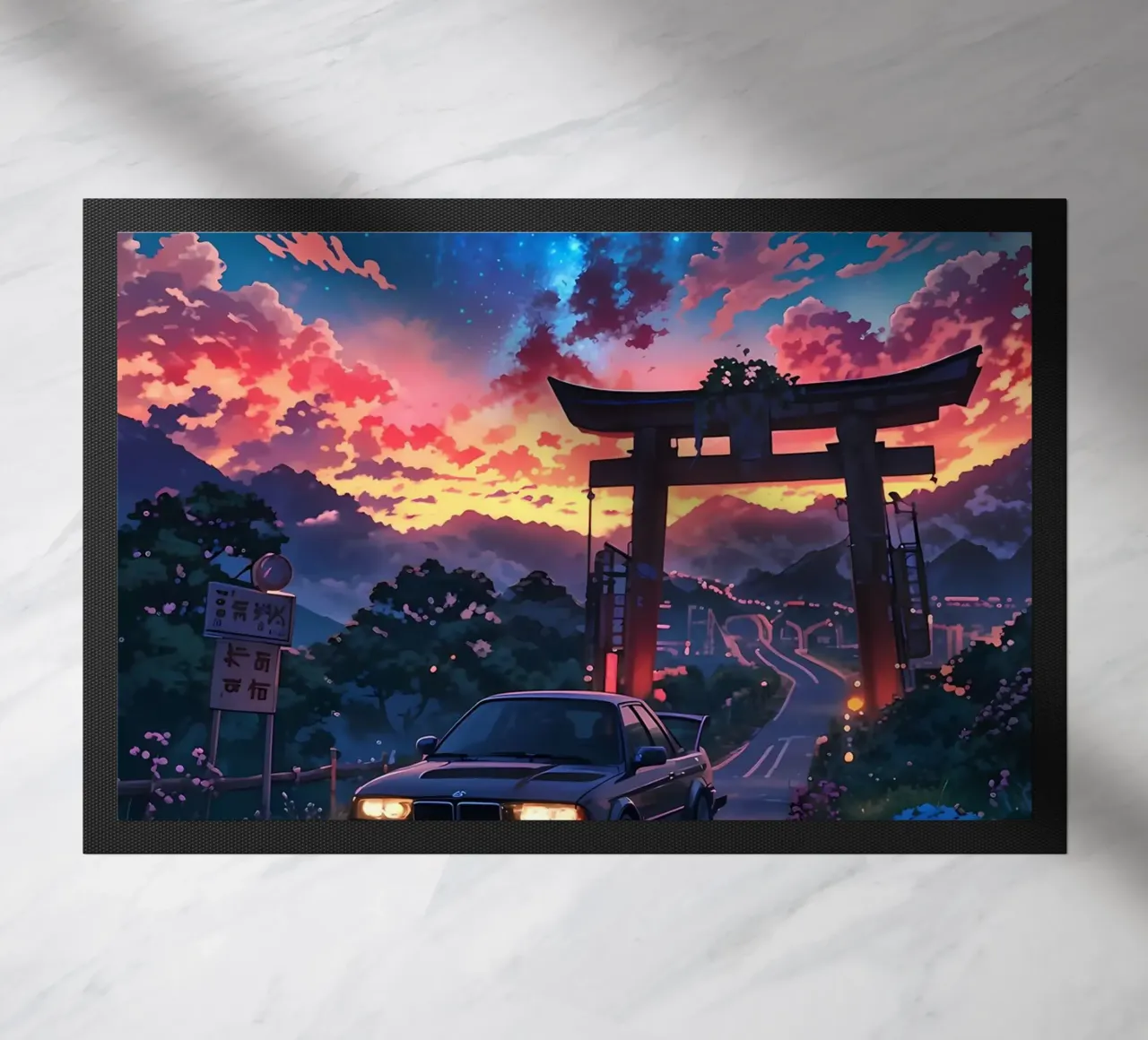 porta di torii cielo notturno zerbino da Lesley Sturgess