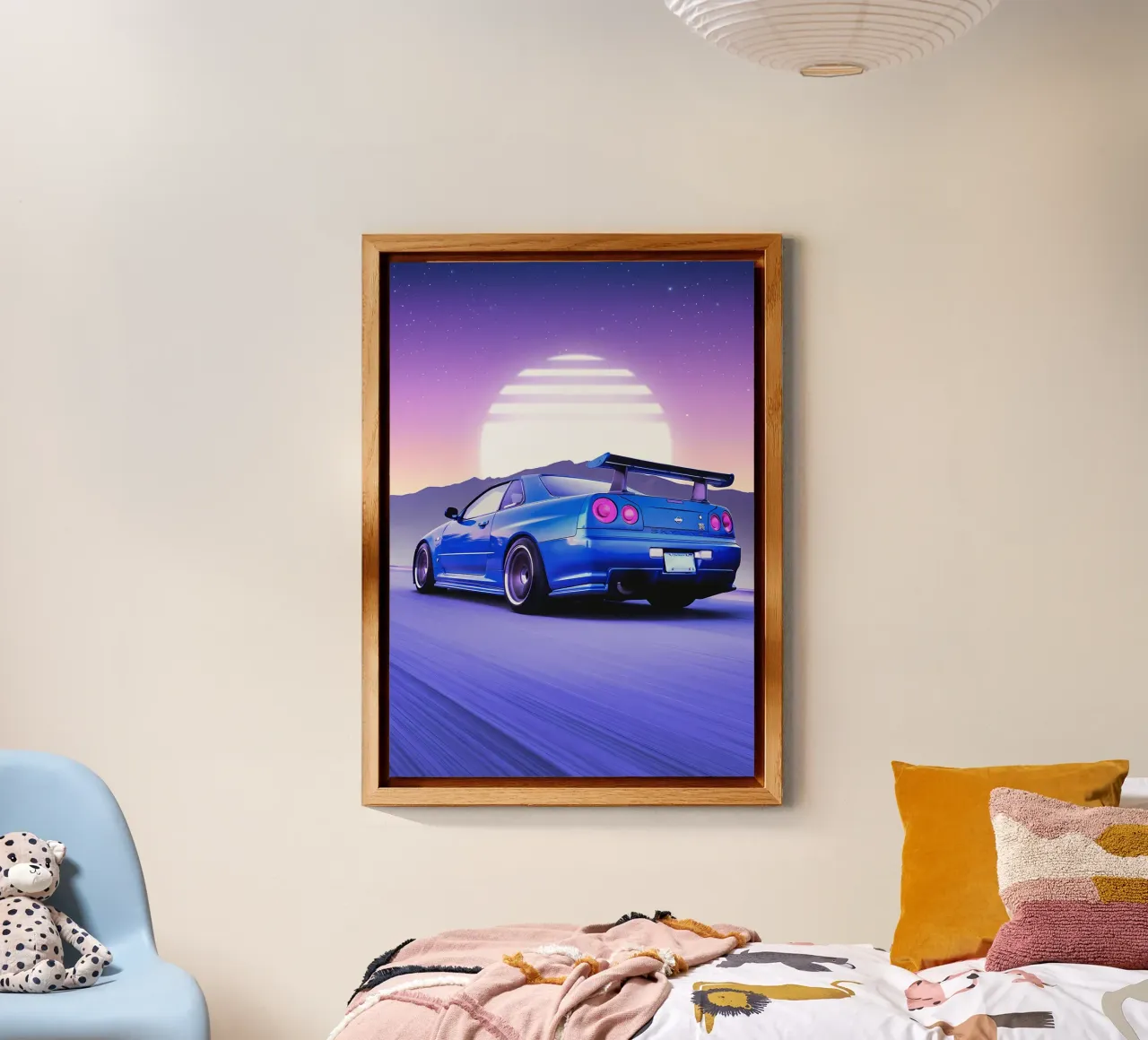 sports car sunset mountains alu-dibond by Lesley Sturgess