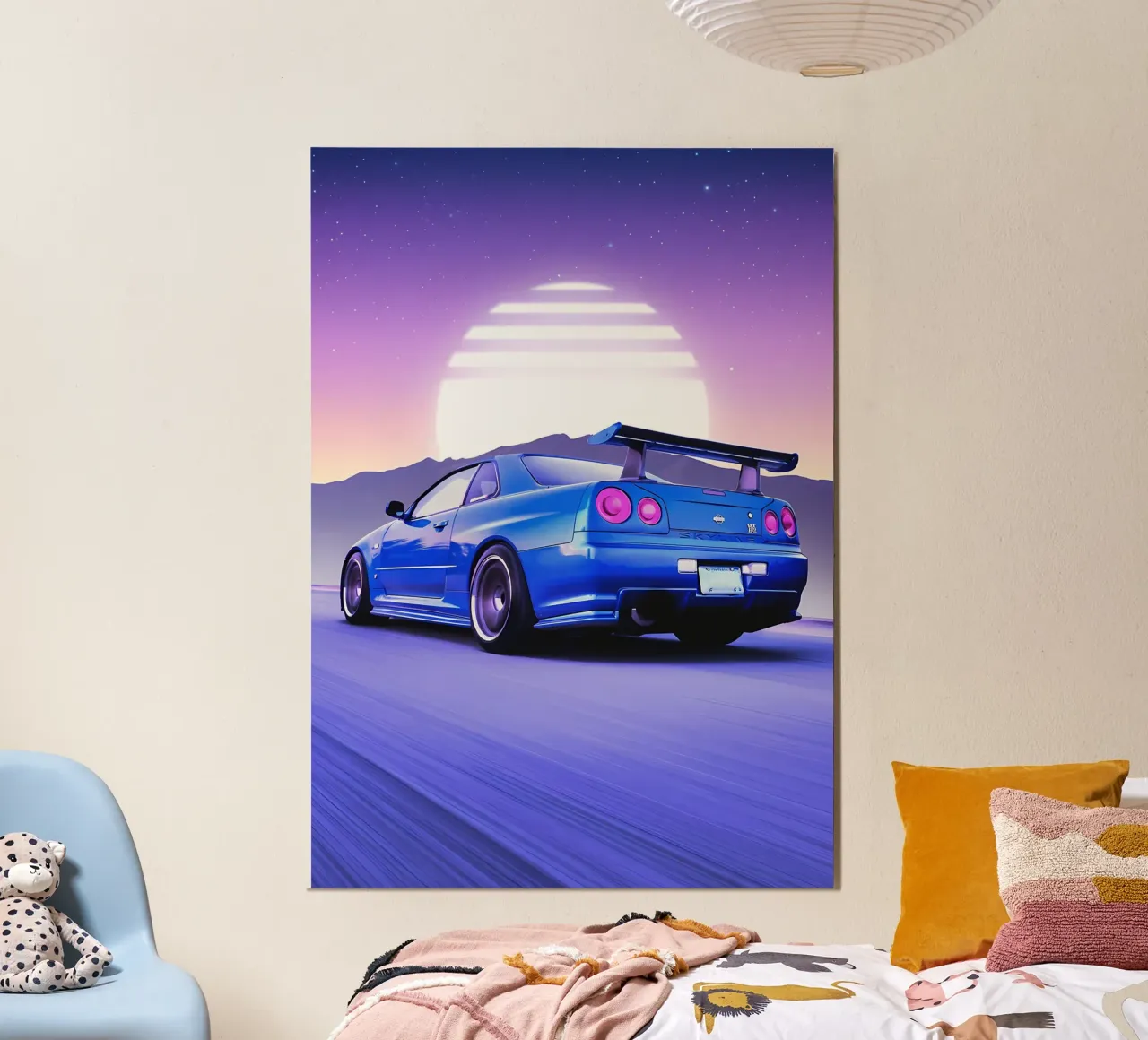 sports car sunset mountains alu-dibond by Lesley Sturgess