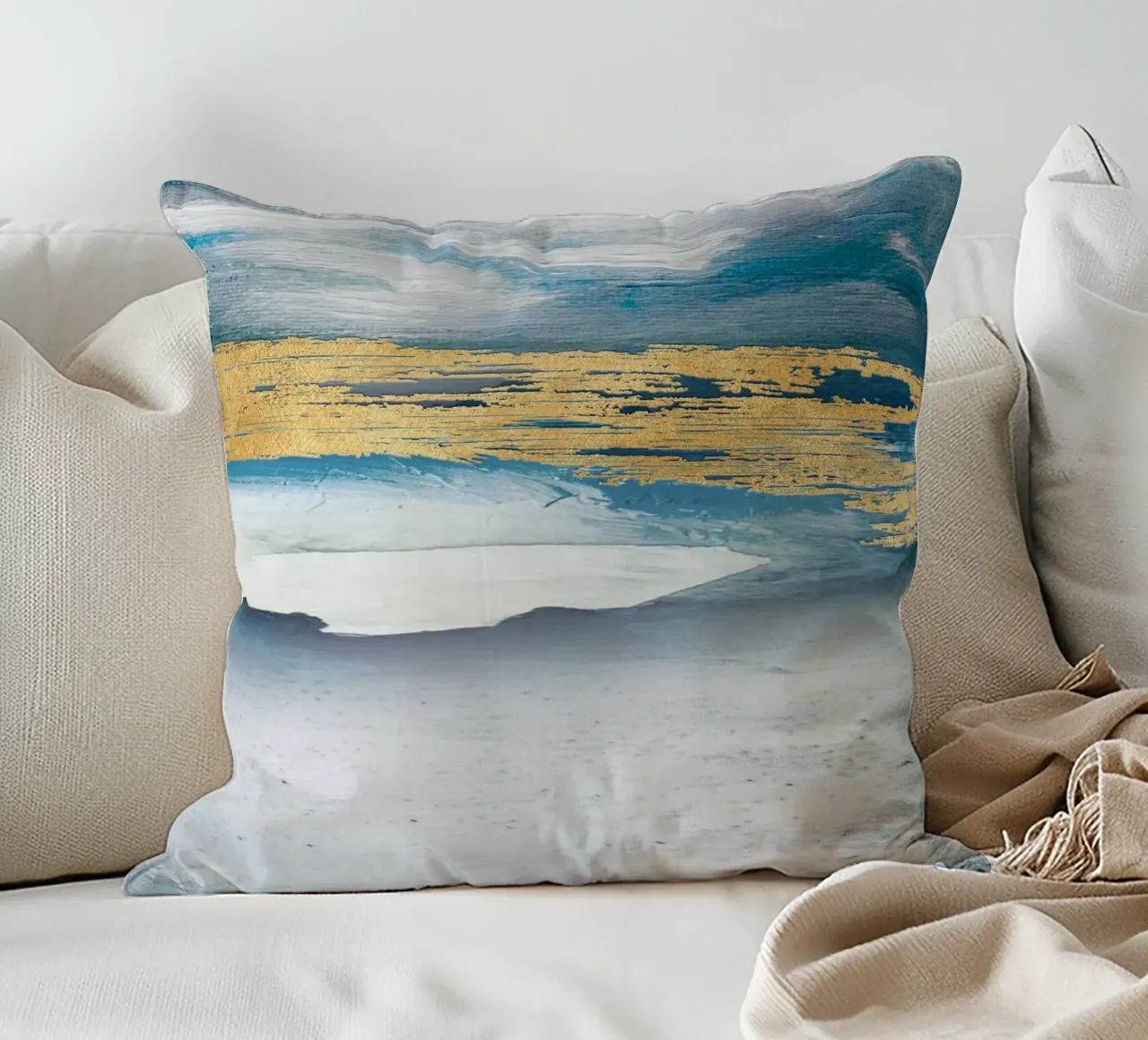 Blue Abstract Texture cuscino da vintageshop