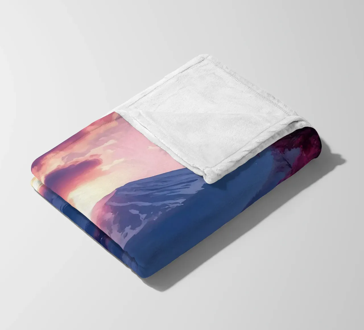 mountain lake reflection fleece blanket by Lesley Sturgess