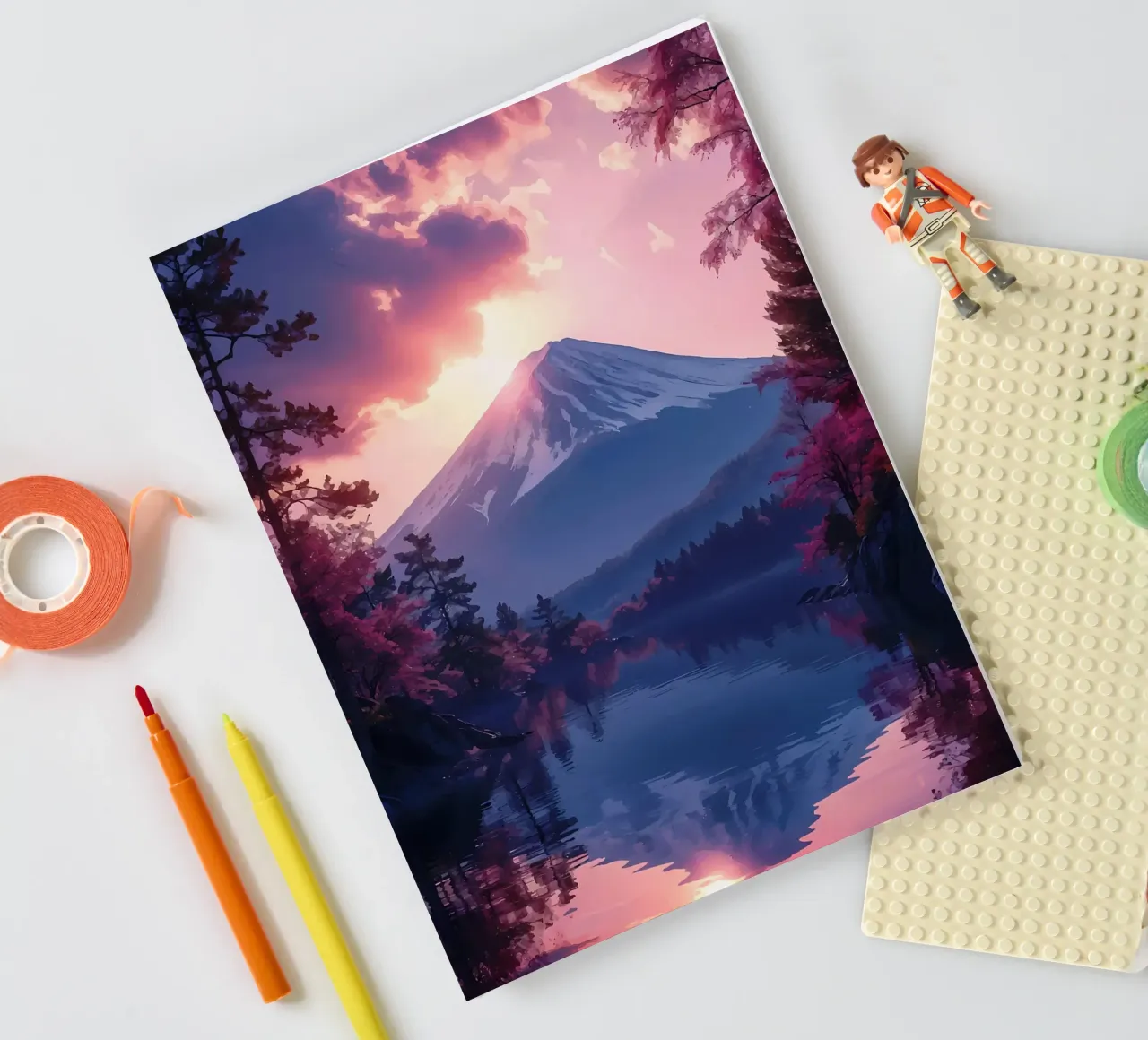 mountain lake reflection notebook by Lesley Sturgess