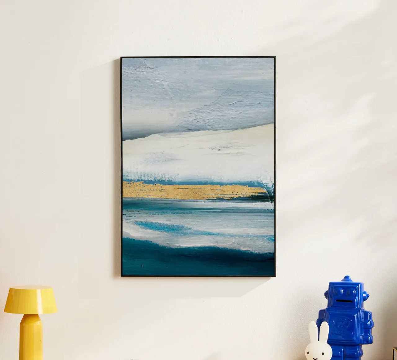 Blue Abstract Texture 1 alluminio dibond con Cornice Artbox da vintageshop