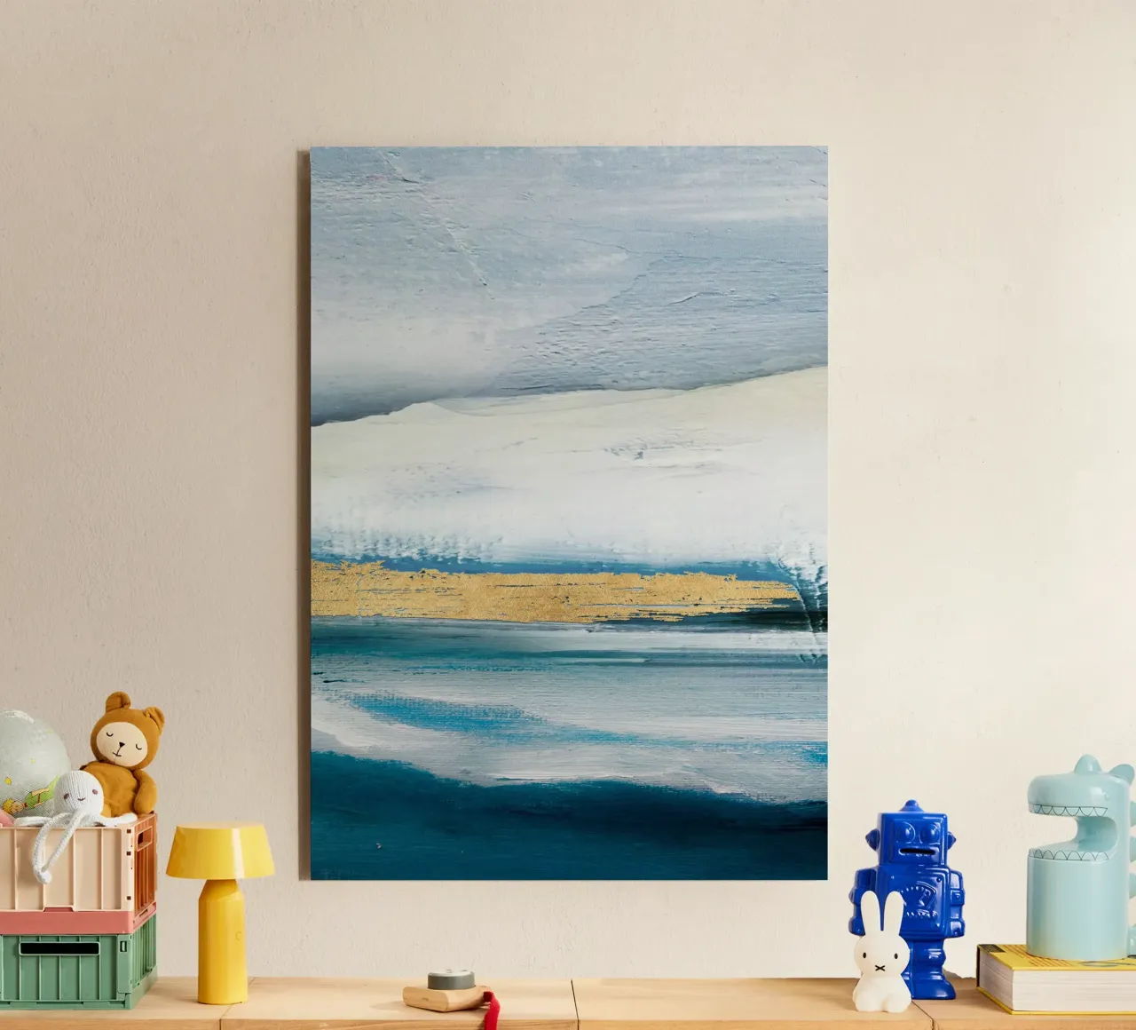 Blue Abstract Texture 1 alluminio dibond con Cornice Artbox da vintageshop