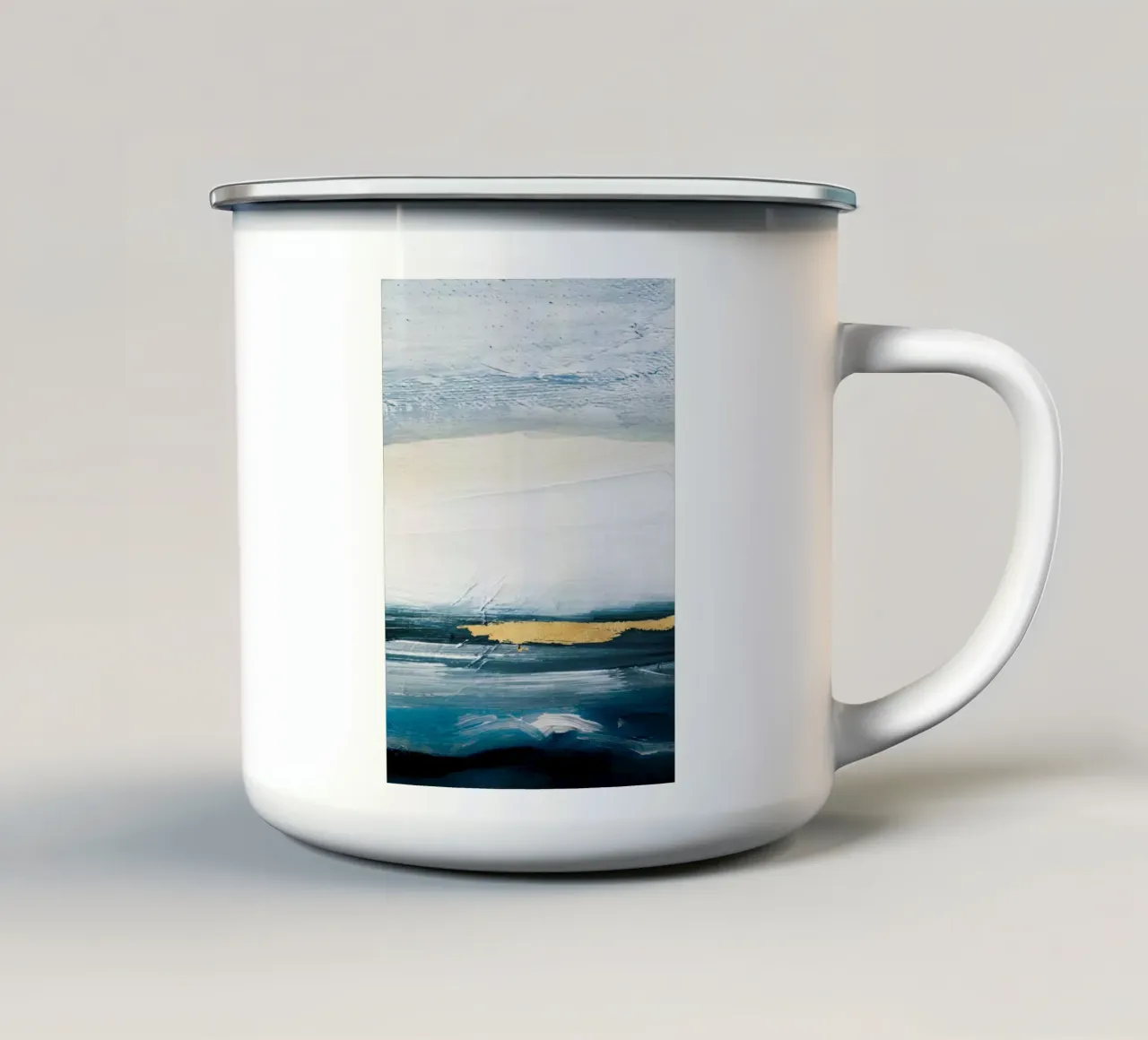 Blue Abstract Texture 02 tazza in smalto da vintageshop