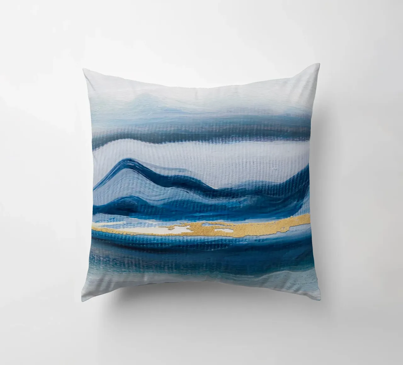 Blue Abstract Texture Waves cuscino da vintageshop