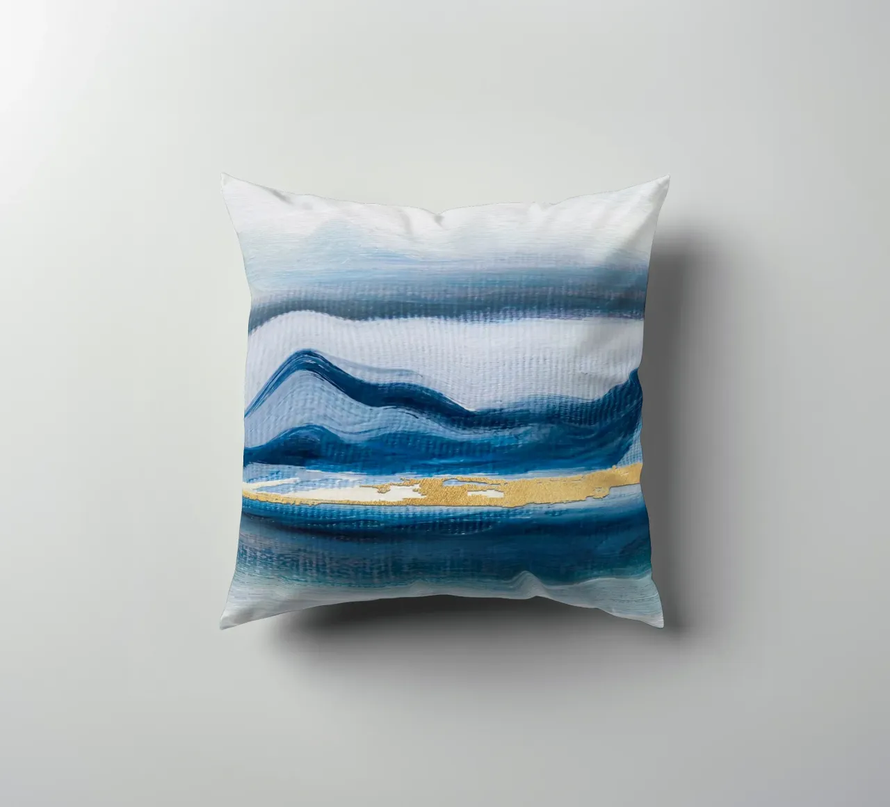 Blue Abstract Texture Waves cuscino da vintageshop