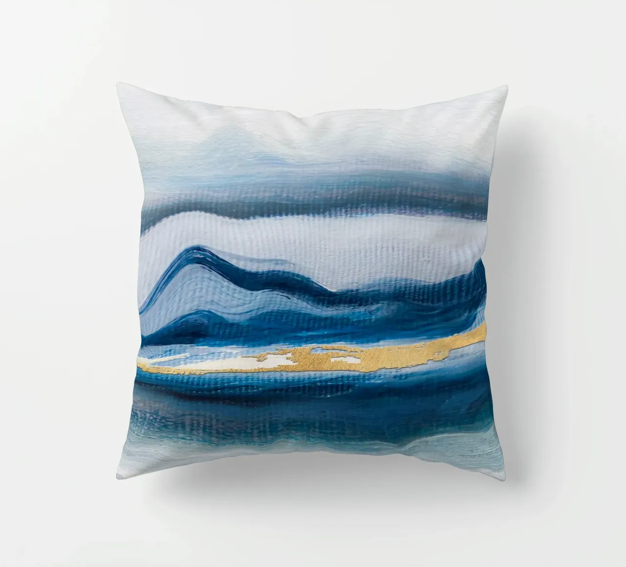Blue Abstract Texture Waves cuscino da vintageshop