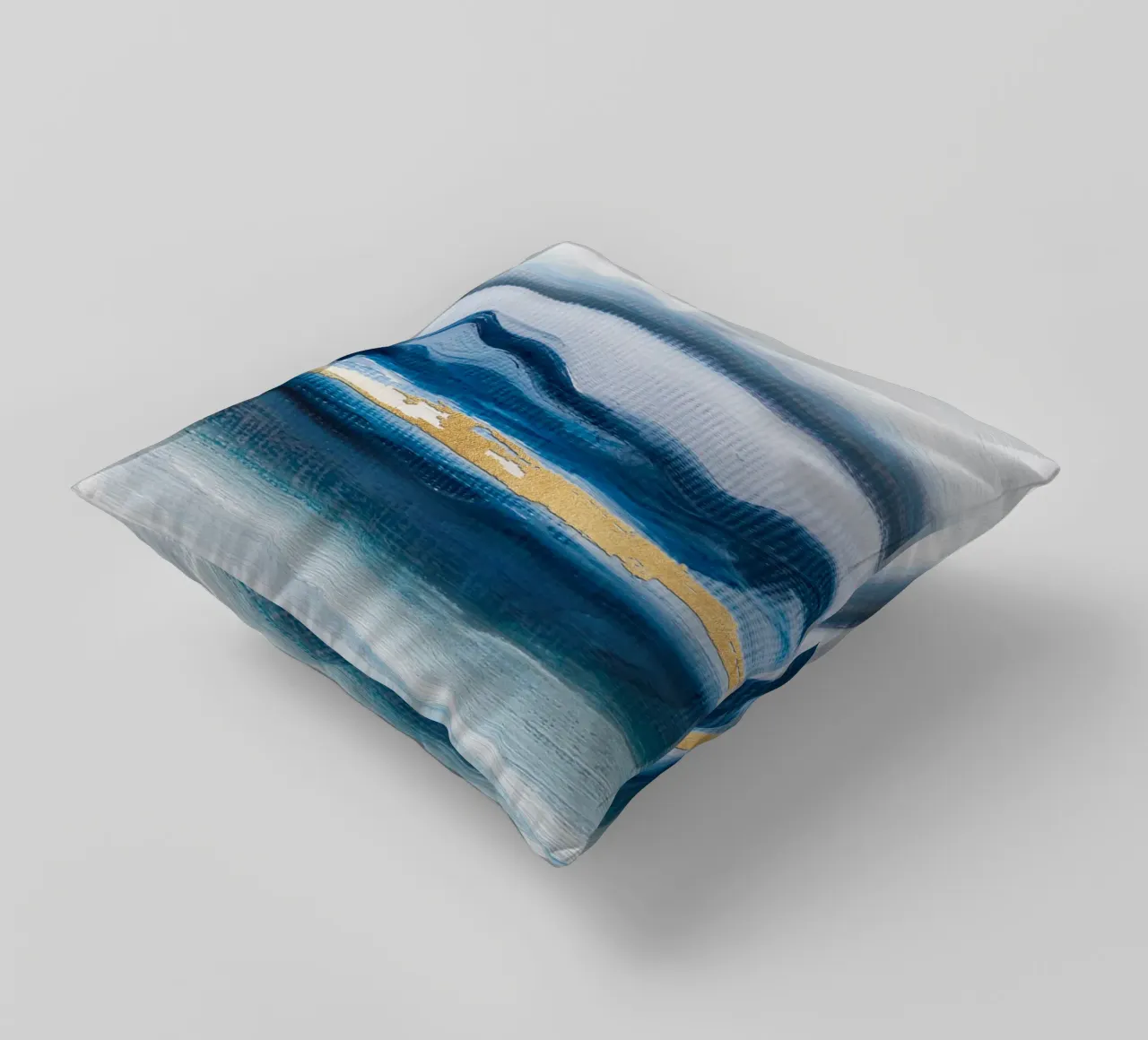 Blue Abstract Texture Waves cuscino da vintageshop