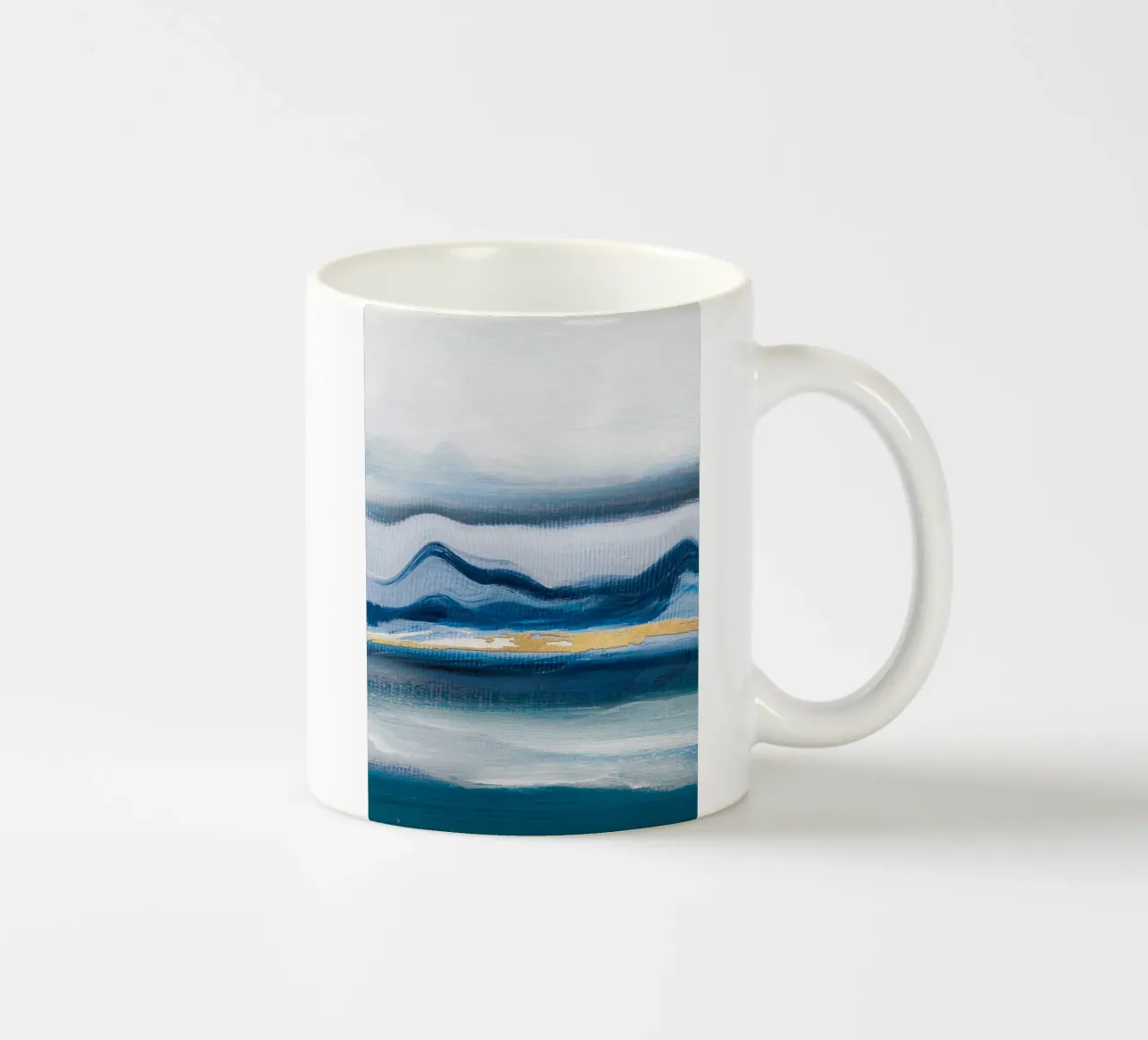 Blue Abstract Texture Waves tazza in ceramica da vintageshop