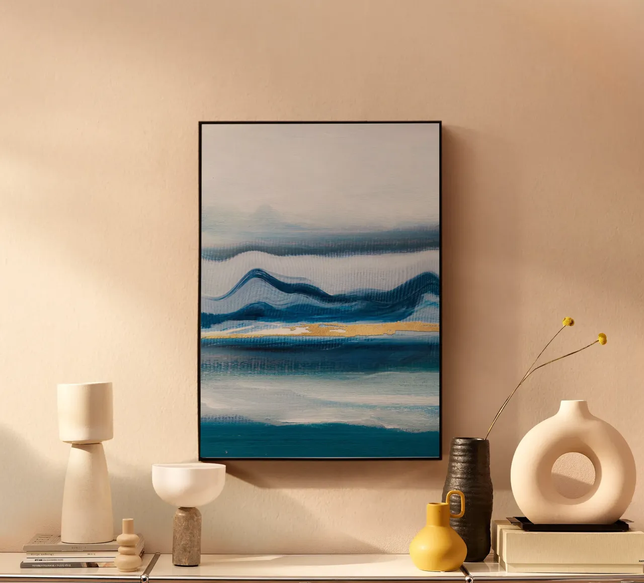 Blue Abstract Texture Waves plexiglass da vintageshop