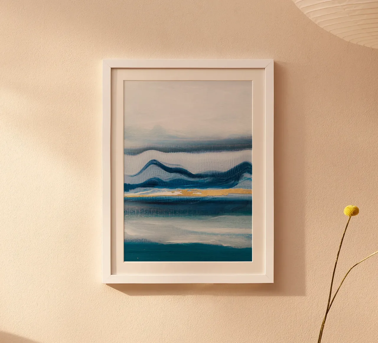 Blue Abstract Texture Waves poster da vintageshop