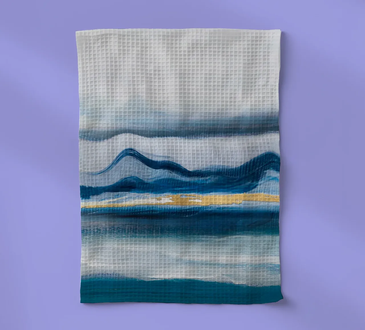 Blue Abstract Texture Waves canovaccio da cucina da vintageshop