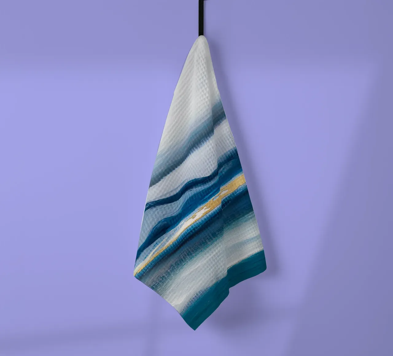 Blue Abstract Texture Waves canovaccio da cucina da vintageshop