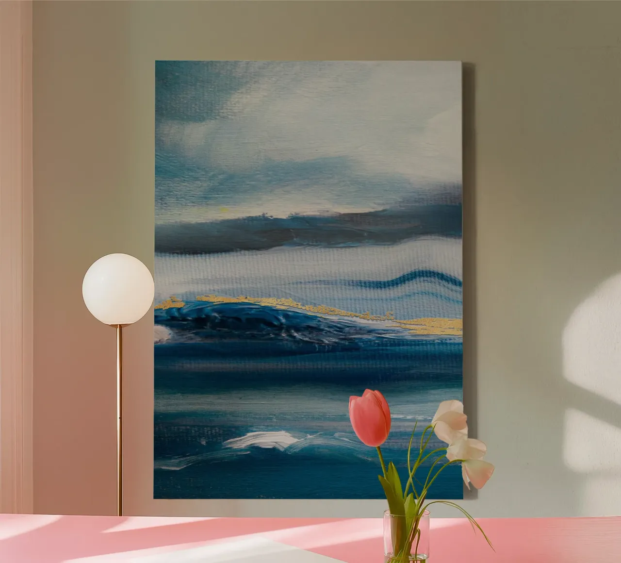 Blue Abstract Texture sky tela con Cornice a cassetta da vintageshop