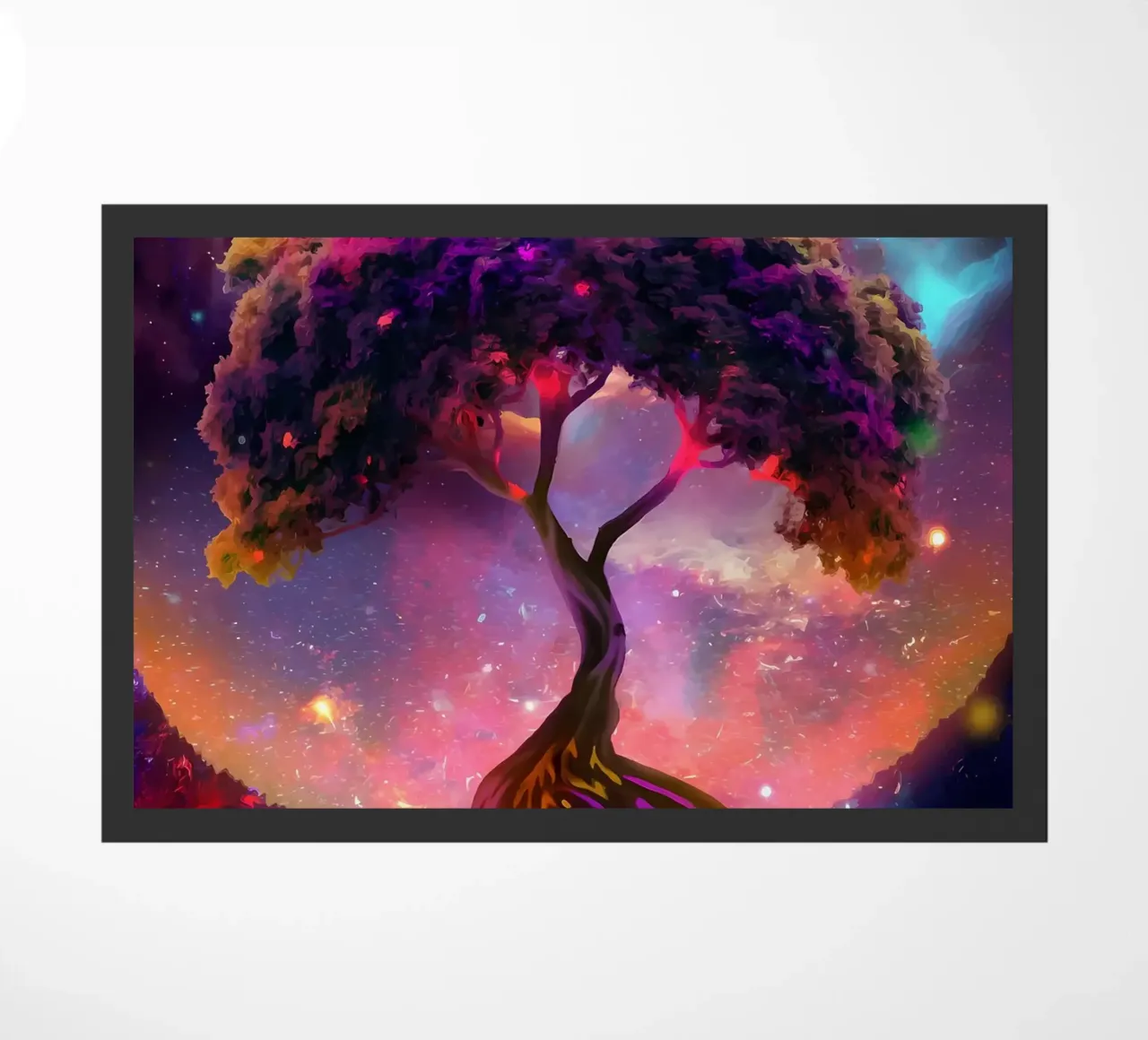 albero cielo notturno cosmico zerbino da Jennifer R Spyhalski