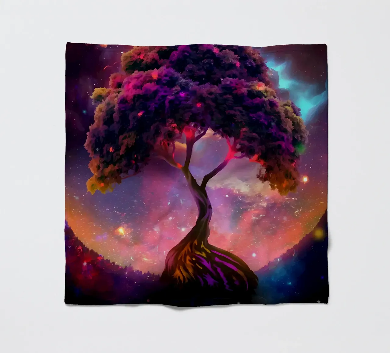 albero cielo notturno cosmico coperta in pile da Jennifer R Spyhalski