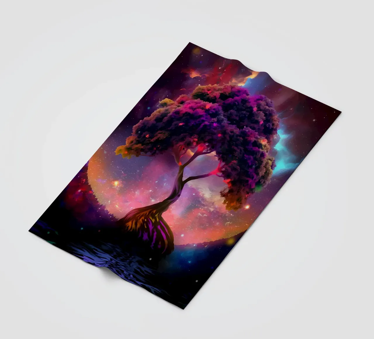 albero cielo notturno cosmico coperta in pile da Jennifer R Spyhalski