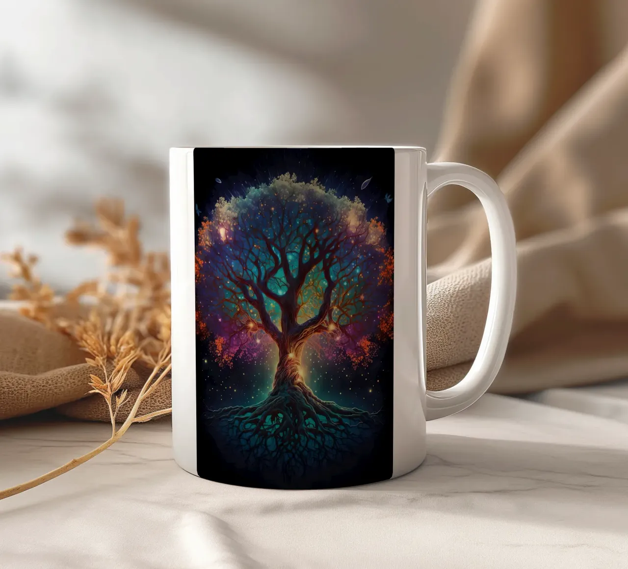 albero rami radici stelle tazza in ceramica da Jennifer R Spyhalski