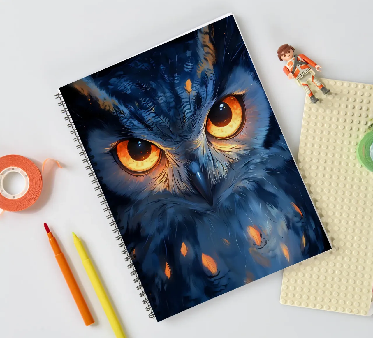 hibou oiseau faune carnet à spirale de Jennifer R Spyhalski