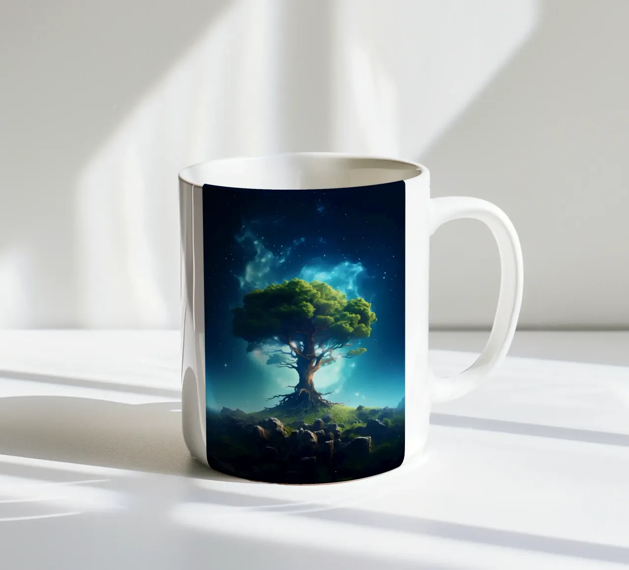 albero notte stelle tazza in ceramica da Jennifer R Spyhalski