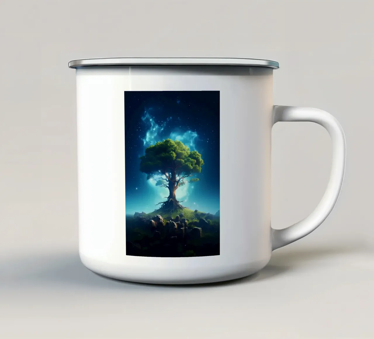 albero notte stelle tazza in smalto da Jennifer R Spyhalski