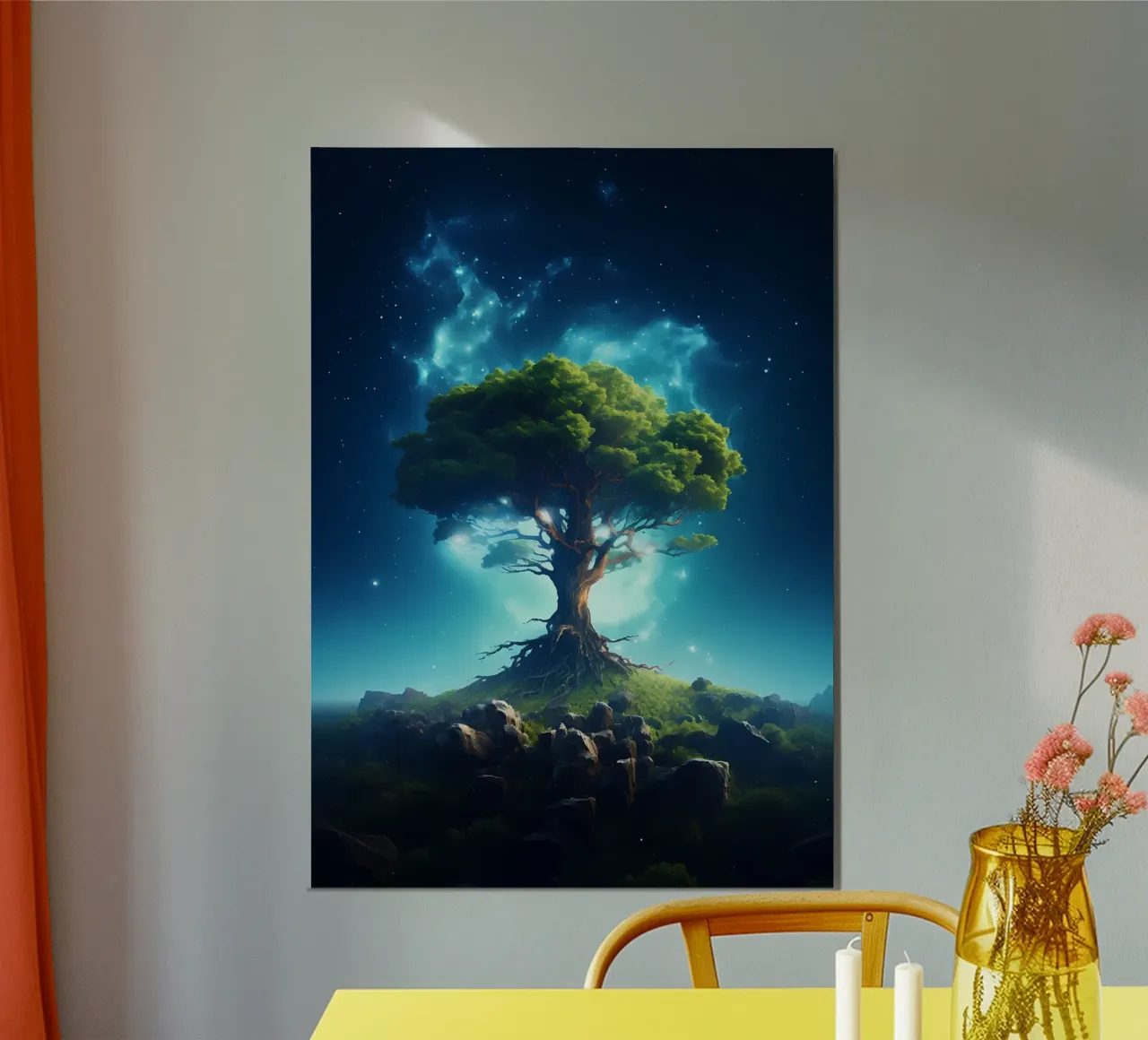 albero notte stelle poster con telaio in plastica da Jennifer R Spyhalski