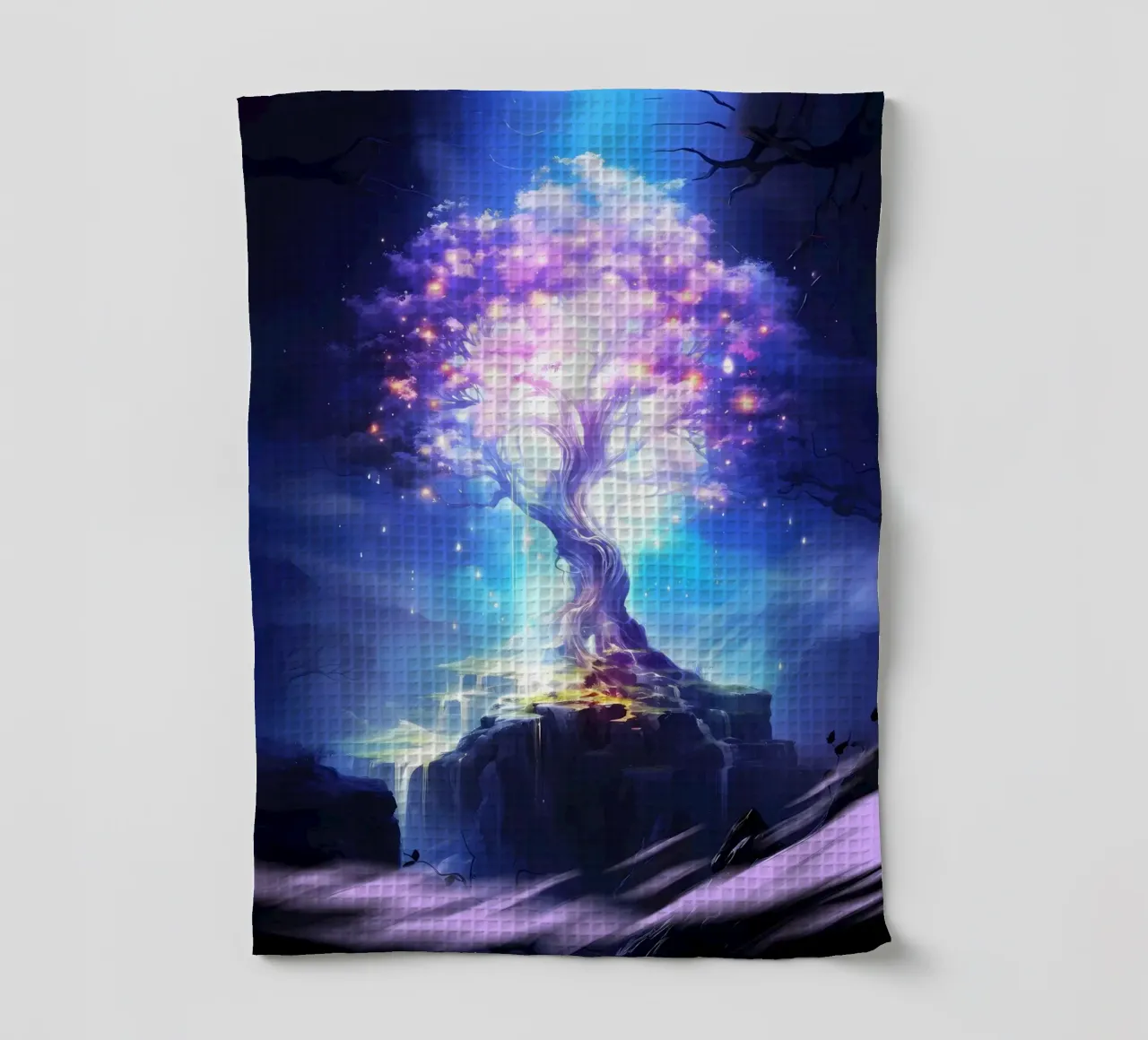 fantasy tree glowing tree tea towel by Jennifer R Spyhalski