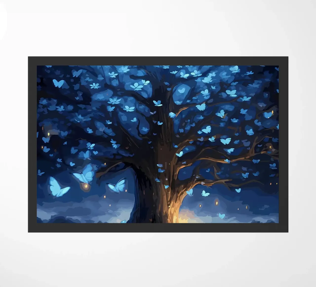 tree butterflies glow doormat by Jennifer R Spyhalski