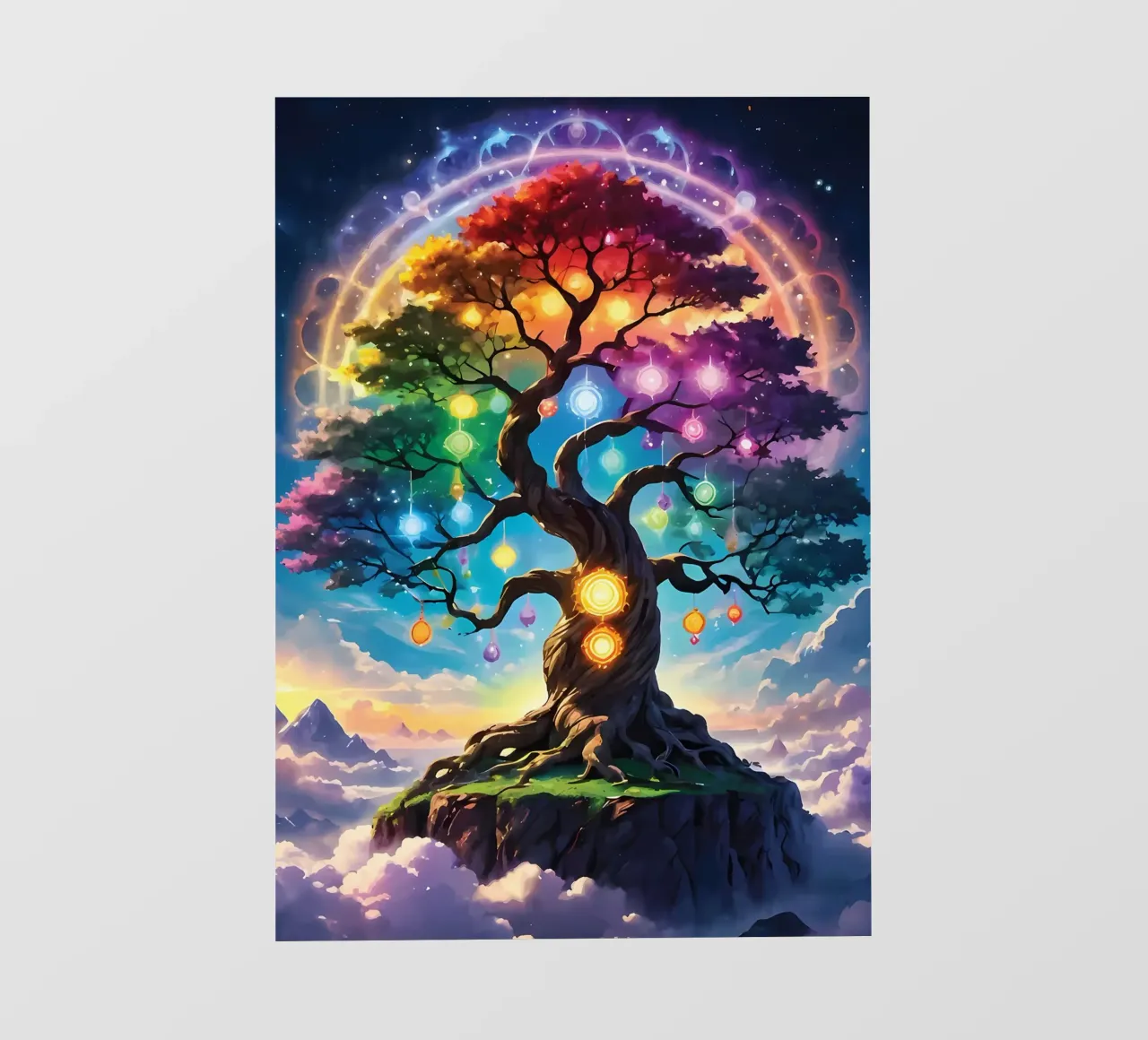 arcobaleno colori fantasia albero luci aurora telo in pvc da Jennifer R Spyhalski