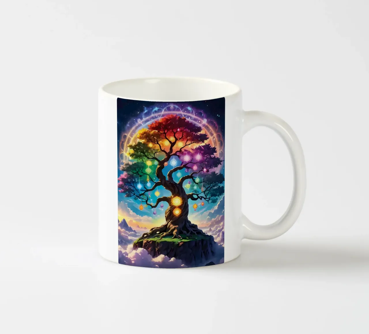 arcobaleno colori fantasia albero luci aurora tazza in ceramica da Jennifer R Spyhalski