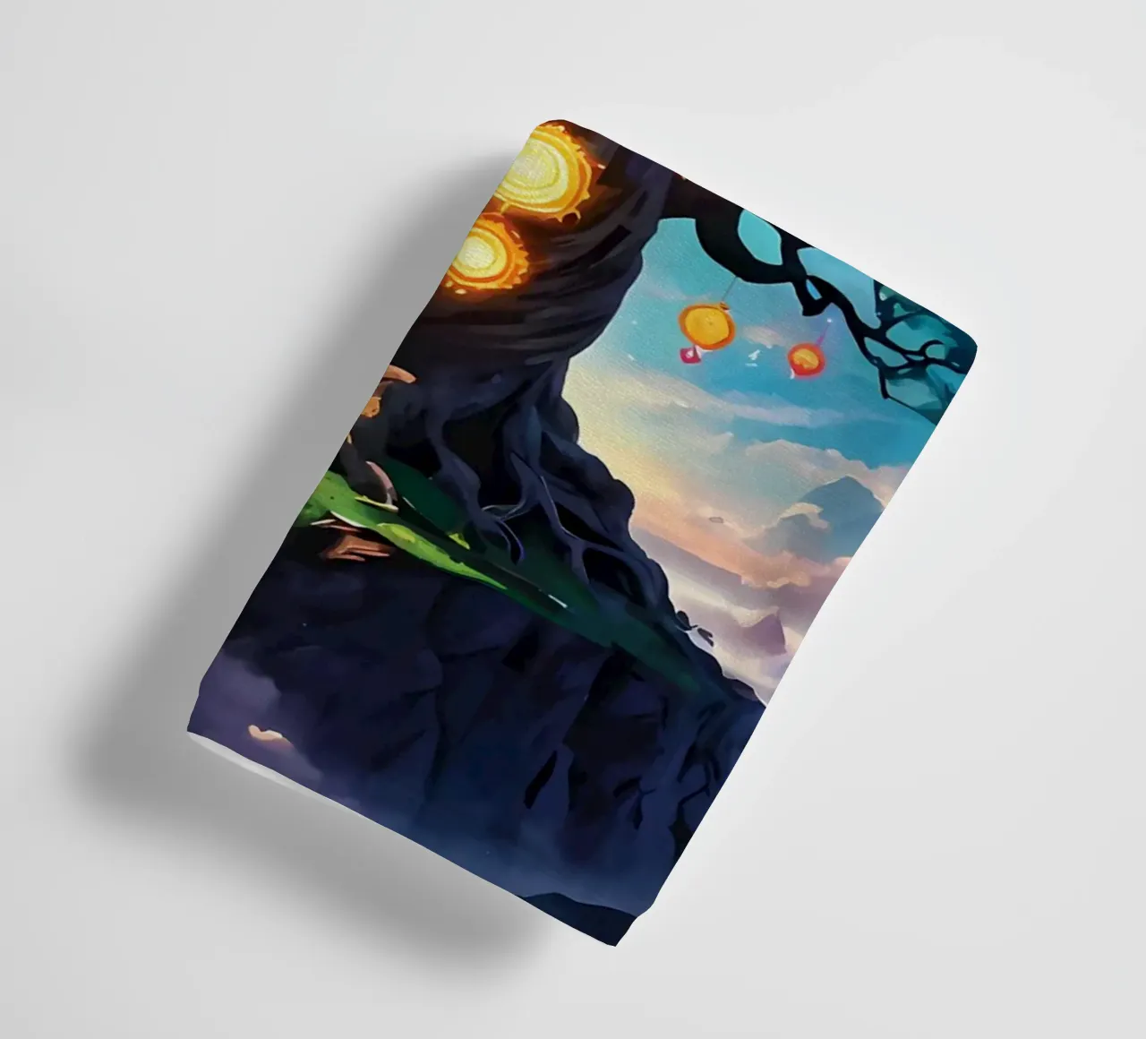 rainbow colors fantasy tree aurora lights towel by Jennifer R Spyhalski