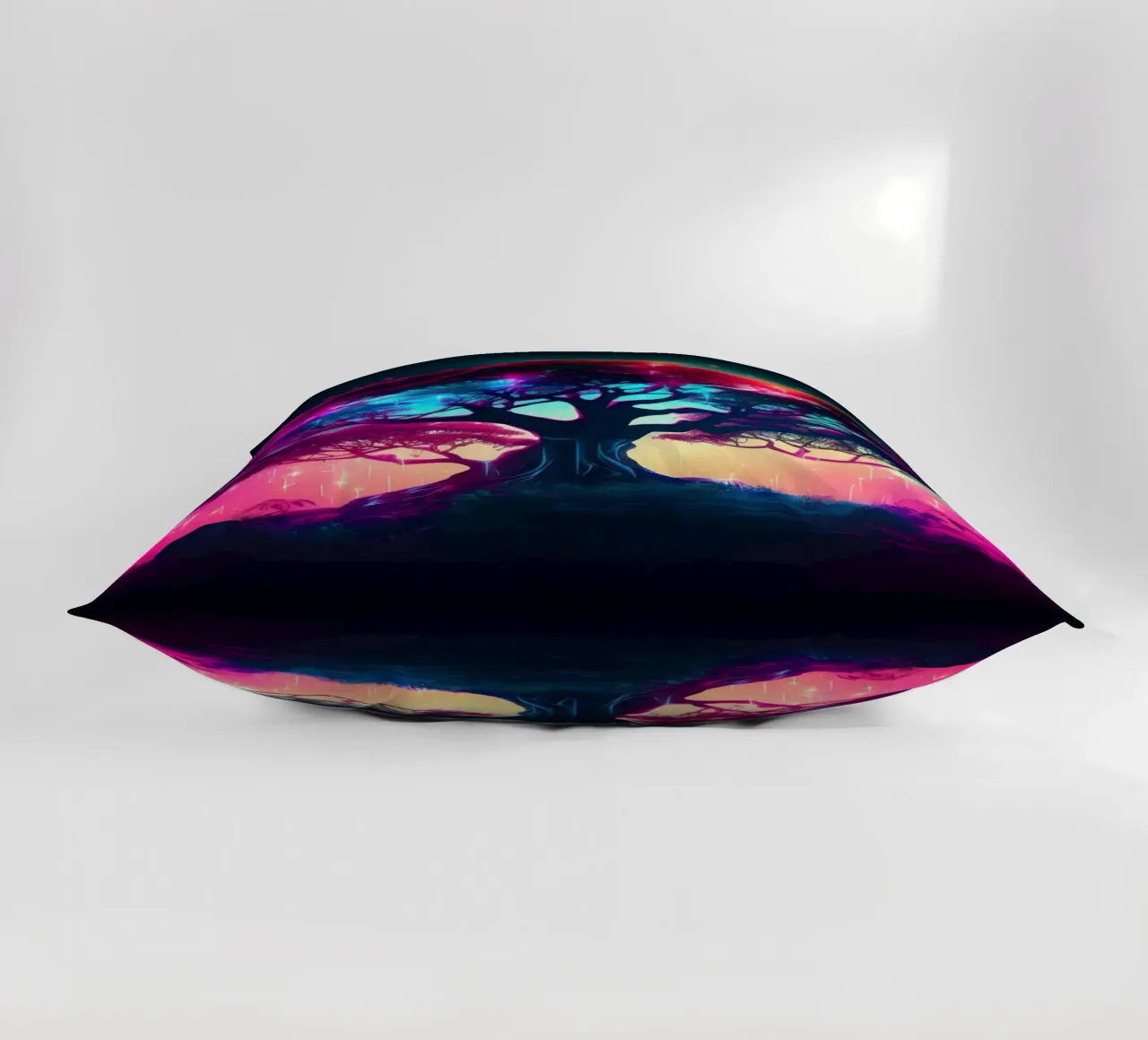 tree glowing neon decorative cushion by Jennifer R Spyhalski