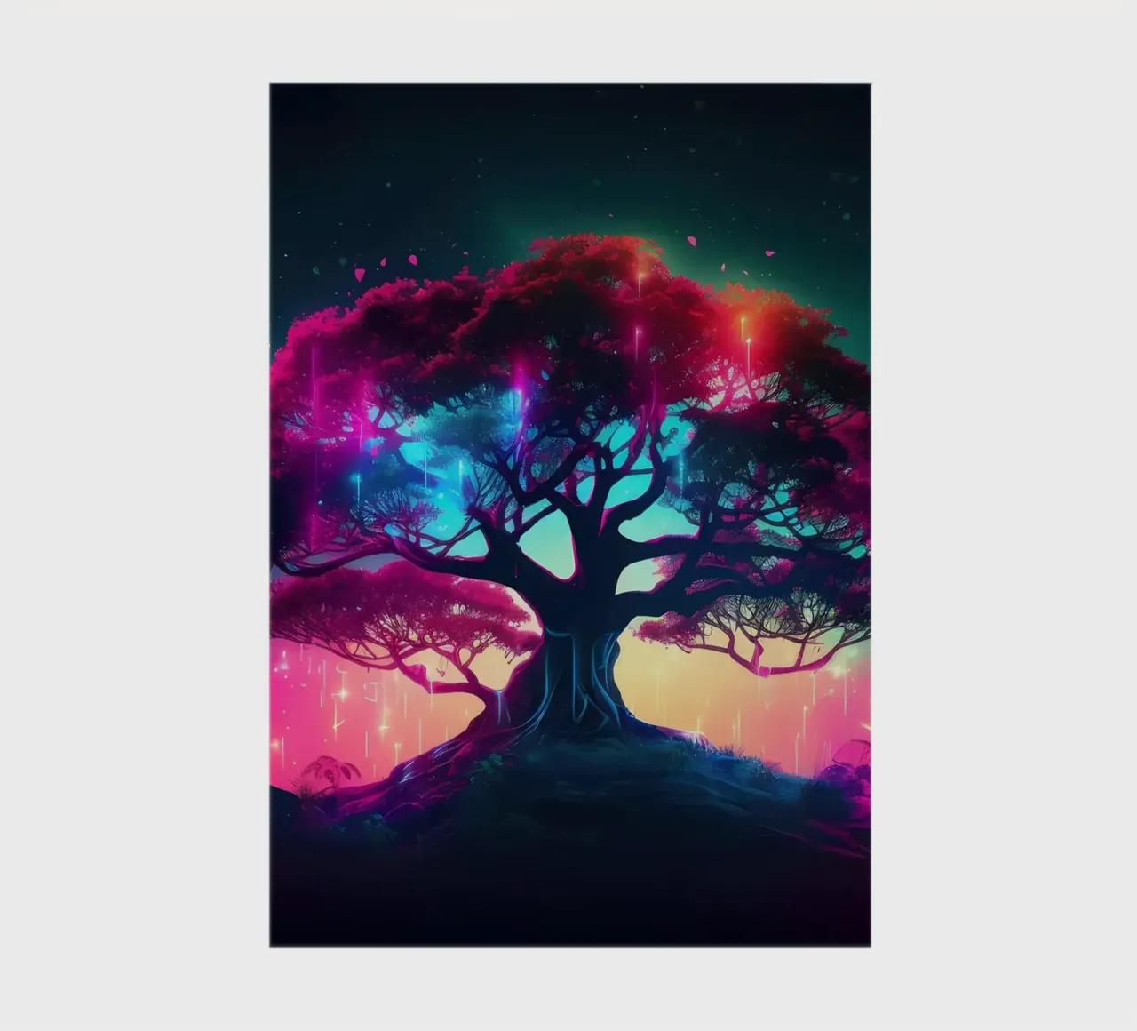 tree glowing neon notebook by Jennifer R Spyhalski