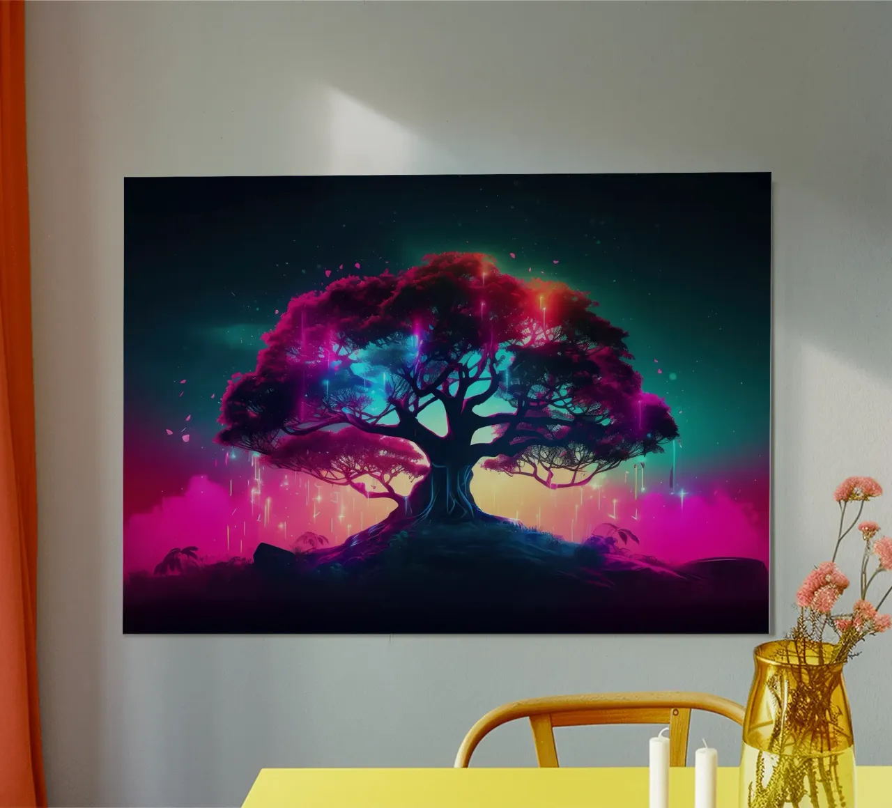 tree glowing neon hahnemühle by Jennifer R Spyhalski