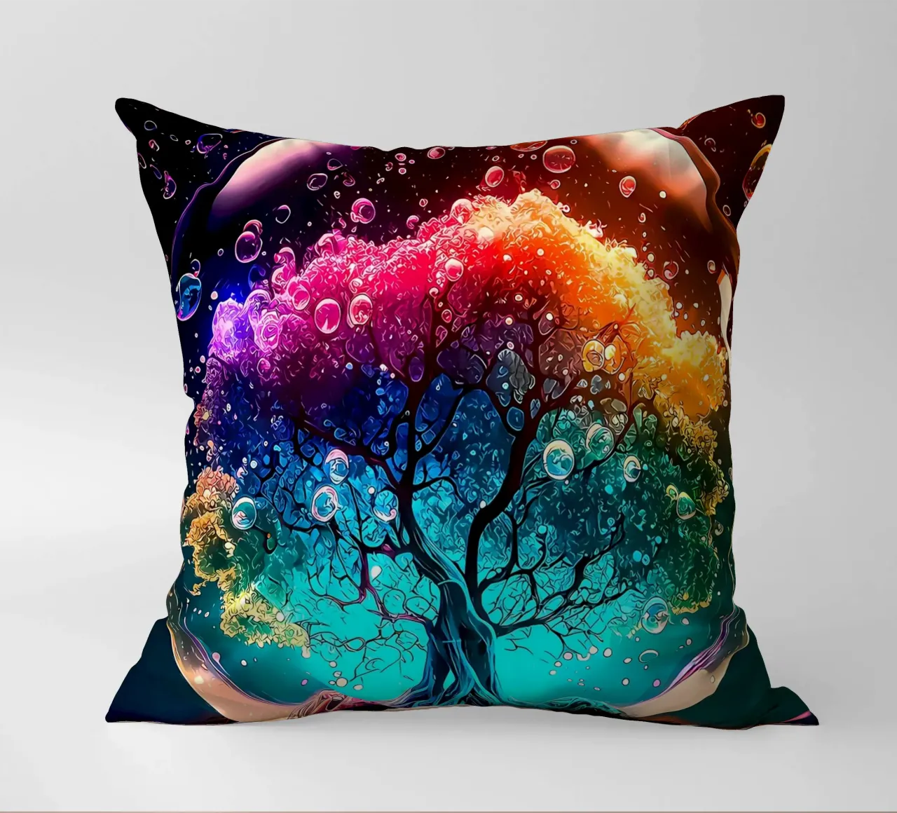 albero bolla arcobaleno cuscino da Jennifer R Spyhalski